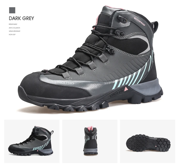 HUMTTO Waterproof Womens Hiking Shoes Luxury Designer Boots for Women Outdoor Climbing Trekking Sneakers New Leather Ankle Boots