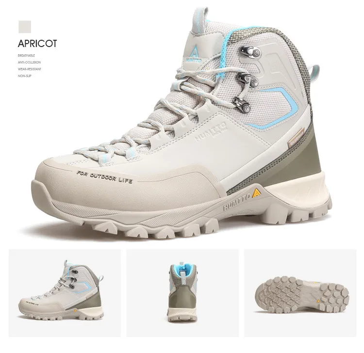 HUMTTO Waterproof Womens Hiking Shoes Luxury Designer Boots for Women Outdoor Climbing Trekking Sneakers New Leather Ankle Boots