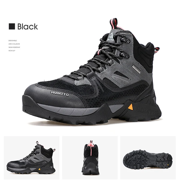 HUMTTO Waterproof Womens Hiking Shoes Luxury Designer Boots for Women Outdoor Climbing Trekking Sneakers New Leather Ankle Boots