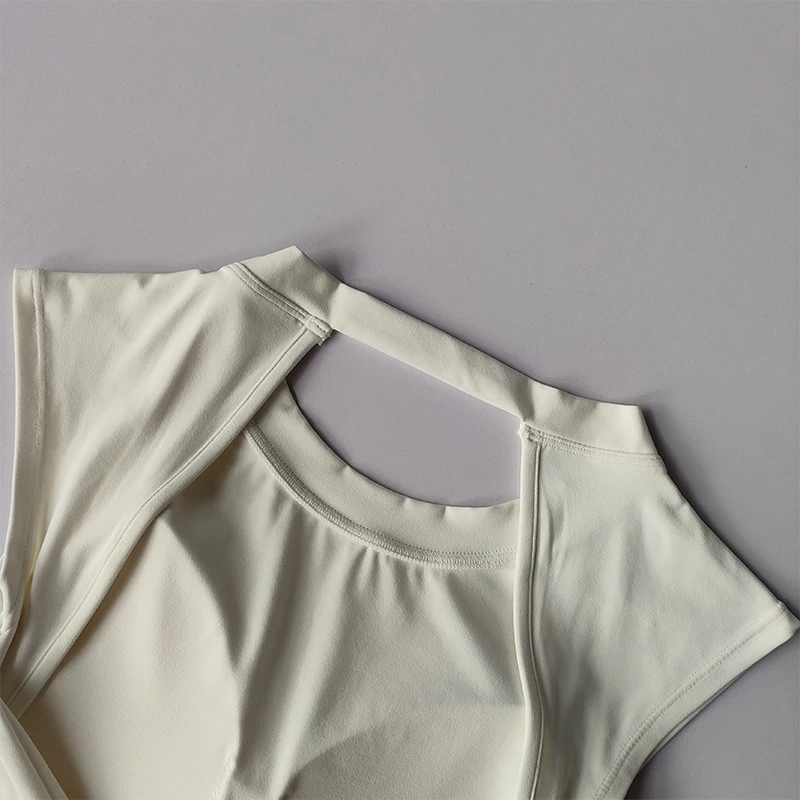 Sexy Short Backless Fixed Chest Pad Sports T-shirt Vest Women's Tight Fitting Quick Drying Slimming Yoga Suit Top Clothing