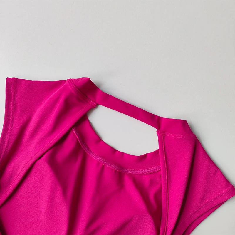 Sexy Short Backless Fixed Chest Pad Sports T-shirt Vest Women's Tight Fitting Quick Drying Slimming Yoga Suit Top Clothing