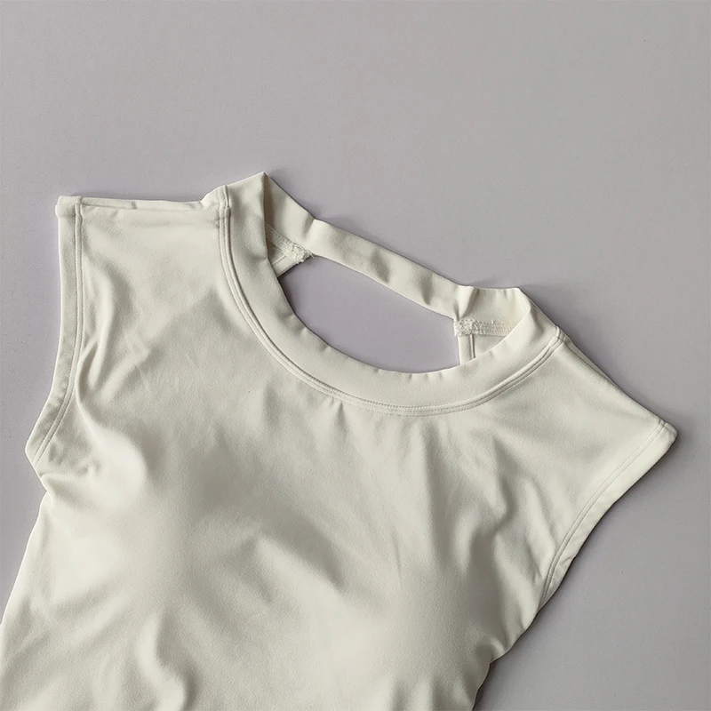Sexy Short Backless Fixed Chest Pad Sports T-shirt Vest Women's Tight Fitting Quick Drying Slimming Yoga Suit Top Clothing