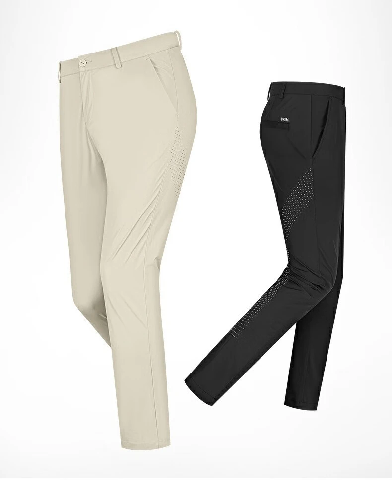 PGM Men's Golf Pants Elastic Comfortable Sports Pant with Perforations Golf Wear for Men KUZ154