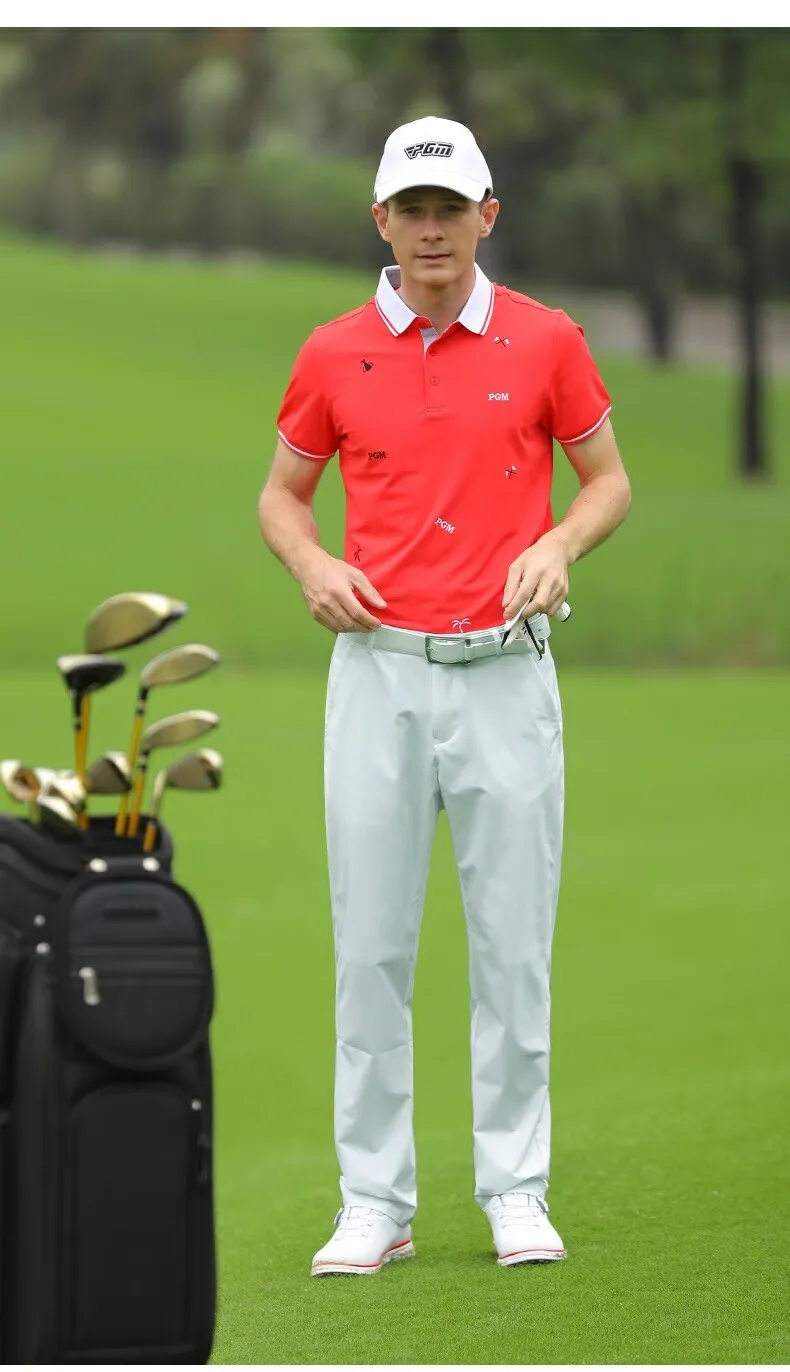 PGM Men's Golf Pants Elastic Comfortable Sports Pant with Perforations Golf Wear for Men KUZ154