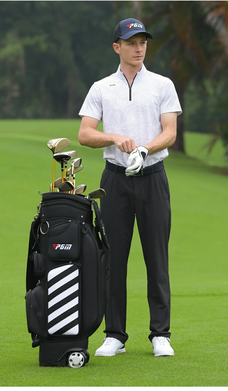 PGM Men's Golf Pants Elastic Comfortable Sports Pant with Perforations Golf Wear for Men KUZ154
