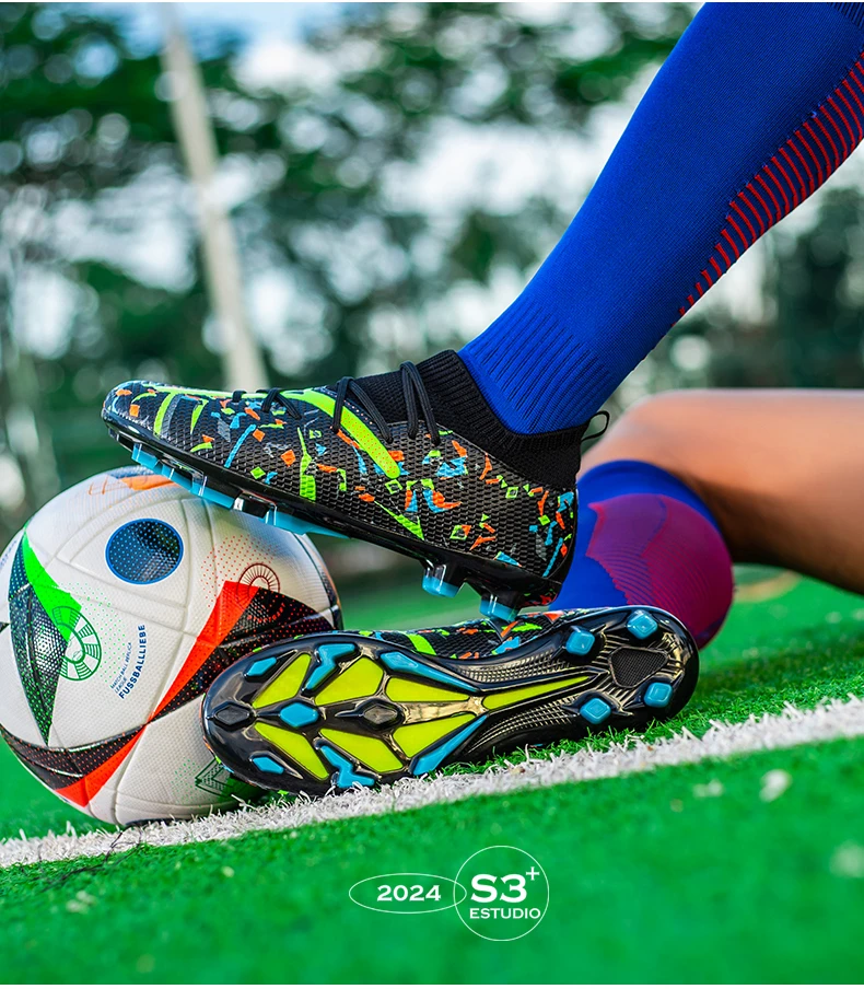 Turf Soccer Cleats Professional Men Football Boots Artificial Grass Youth Soccer Shoes Anti Skid Male Sneakers Society Chuteira