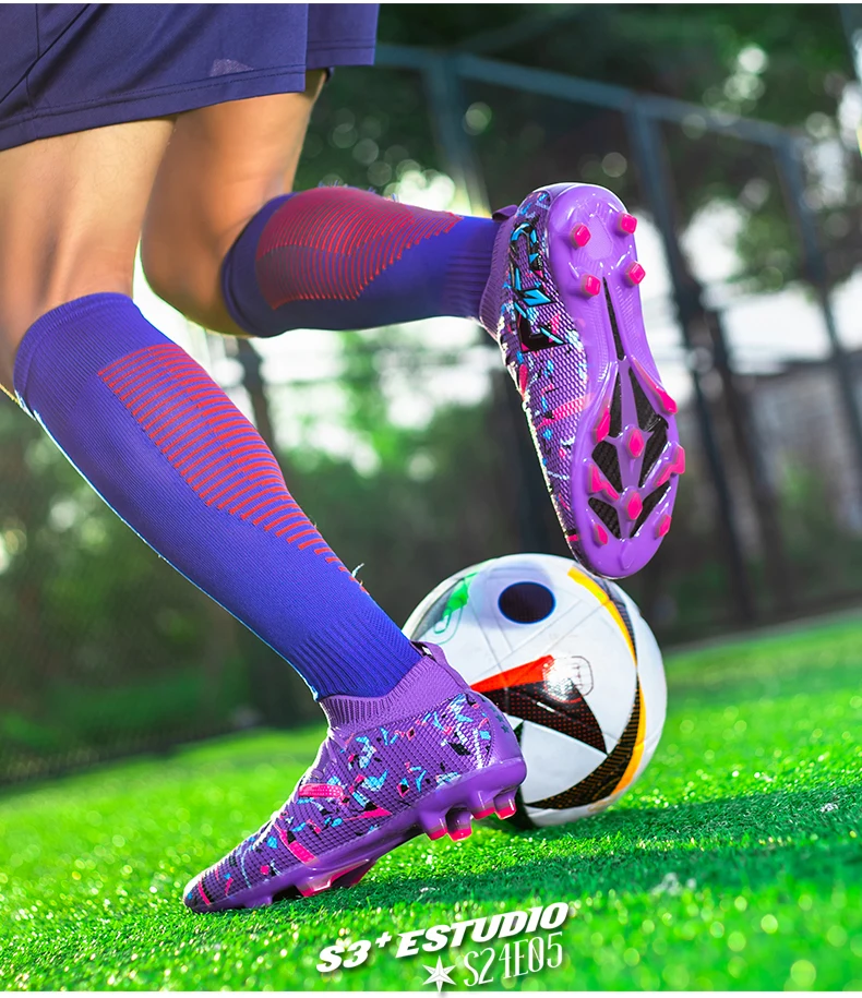Turf Soccer Cleats Professional Men Football Boots Artificial Grass Youth Soccer Shoes Anti Skid Male Sneakers Society Chuteira