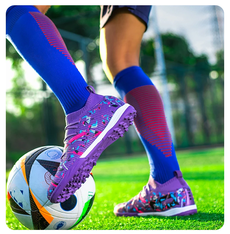 Turf Soccer Cleats Professional Men Football Boots Artificial Grass Youth Soccer Shoes Anti Skid Male Sneakers Society Chuteira