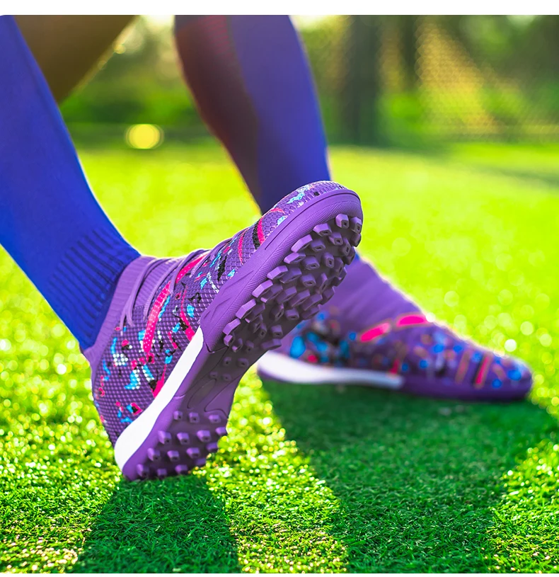 Turf Soccer Cleats Professional Men Football Boots Artificial Grass Youth Soccer Shoes Anti Skid Male Sneakers Society Chuteira