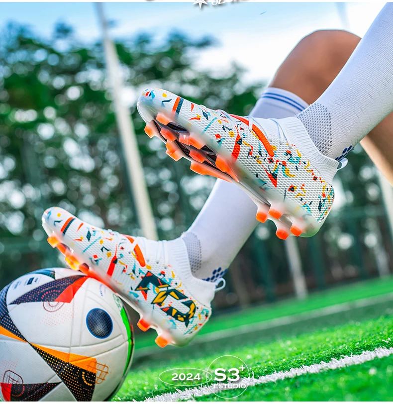 Turf Soccer Cleats Professional Men Football Boots Artificial Grass Youth Soccer Shoes Anti Skid Male Sneakers Society Chuteira