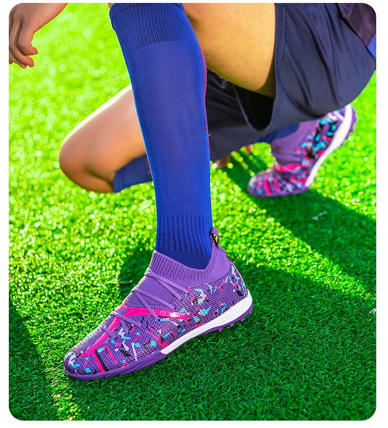 Turf Soccer Cleats Professional Men Football Boots Artificial Grass Youth Soccer Shoes Anti Skid Male Sneakers Society Chuteira