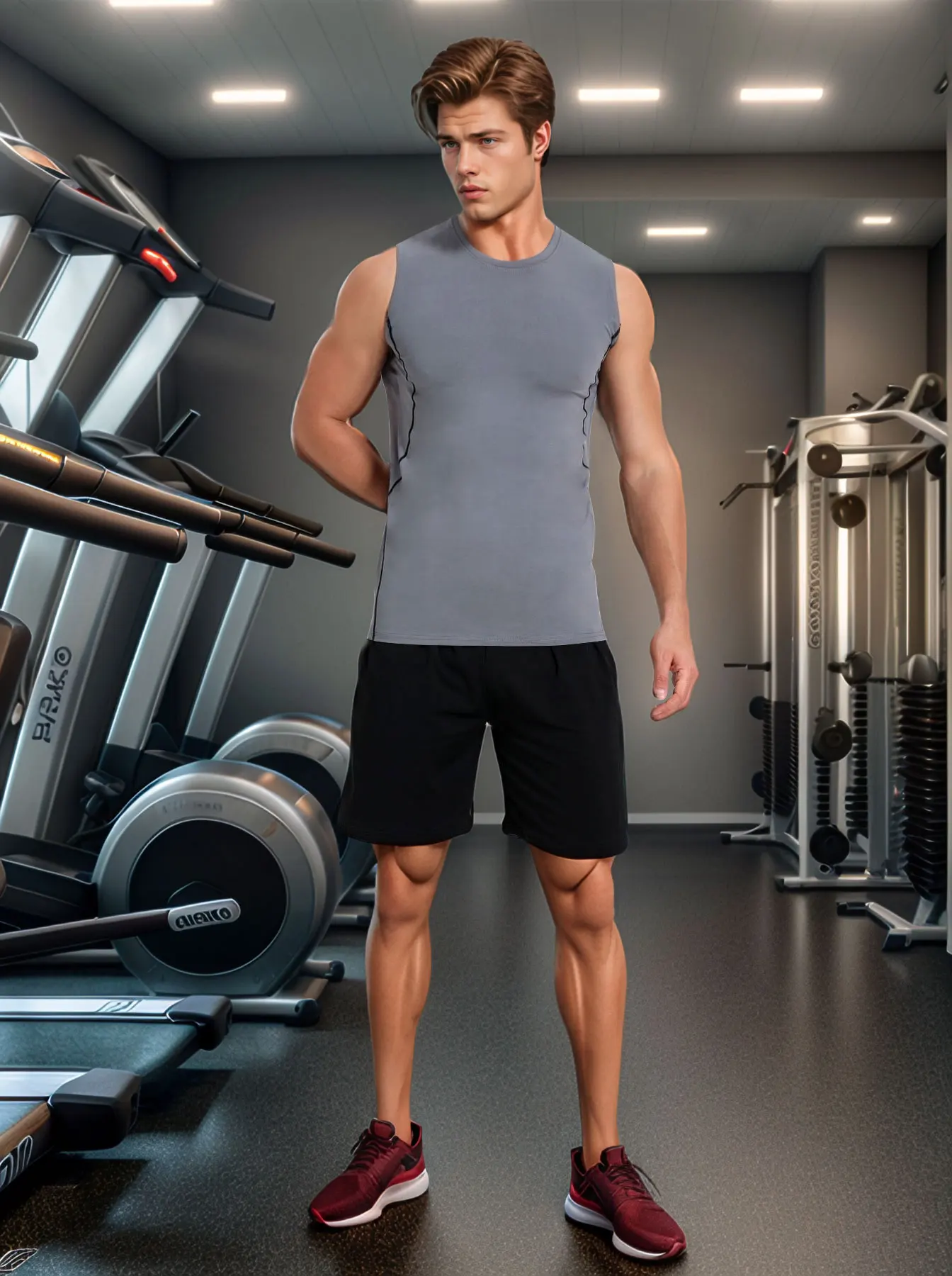 Boyfriend Style Men Compression Elastic Sports Tank Top, Quick-Drying Moisture-Wicking Breathable Underwear, Suitable For Basket