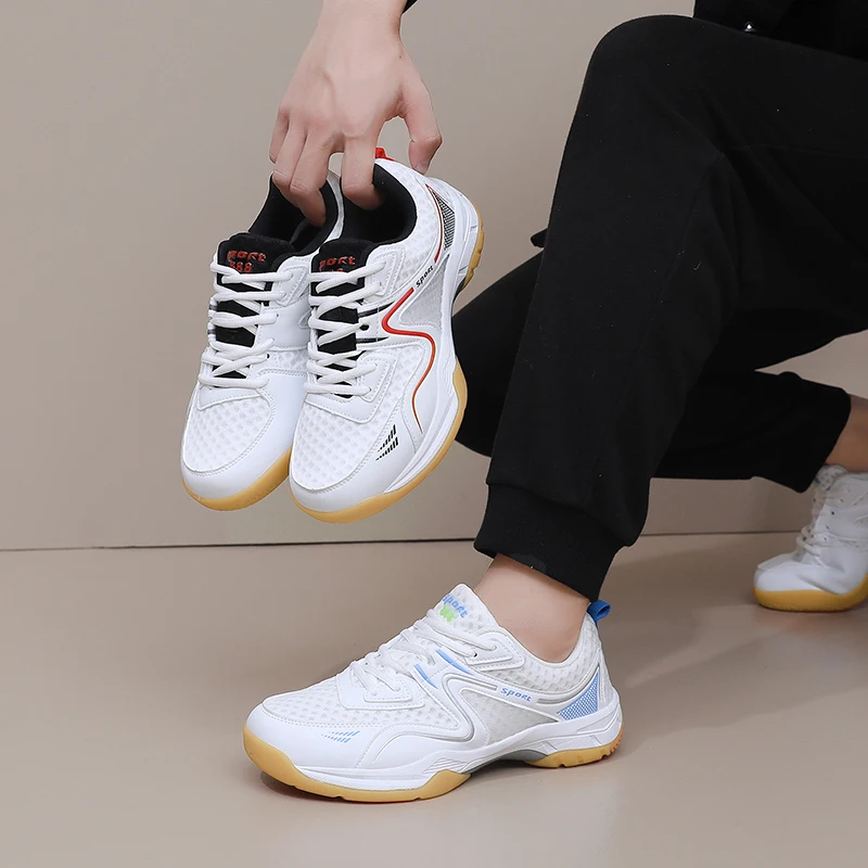 Breathable Mens Womens Badminton Shoes Lightweight Professional Training Sneakers Couple Anti Slip Volleyball Tennis Sport Shoes