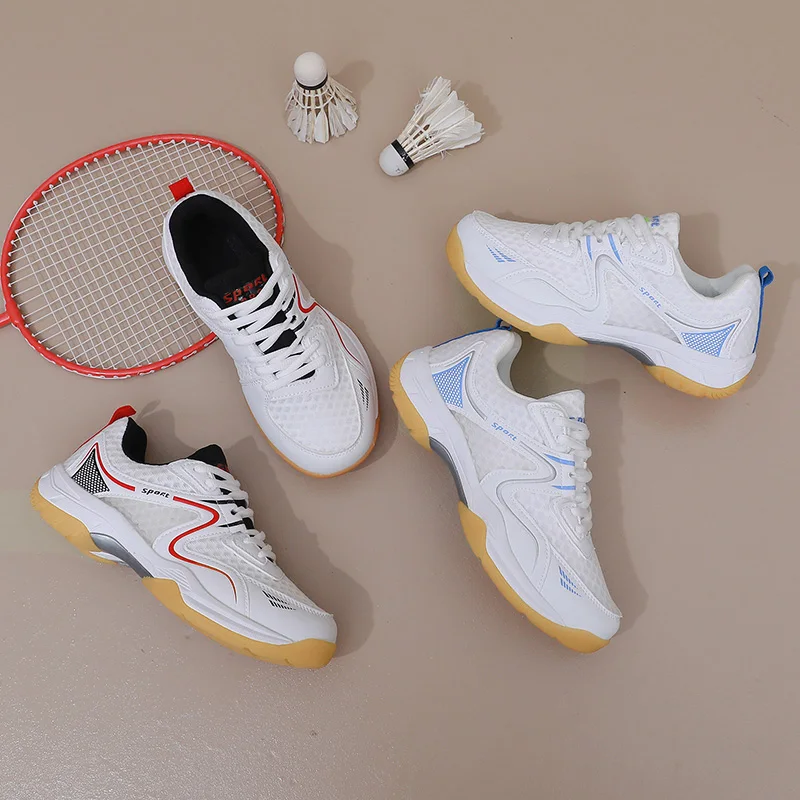 Breathable Mens Womens Badminton Shoes Lightweight Professional Training Sneakers Couple Anti Slip Volleyball Tennis Sport Shoes