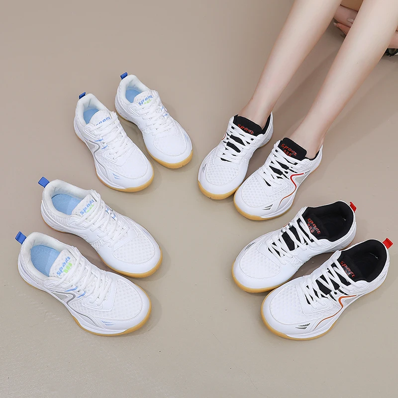 Breathable Mens Womens Badminton Shoes Lightweight Professional Training Sneakers Couple Anti Slip Volleyball Tennis Sport Shoes