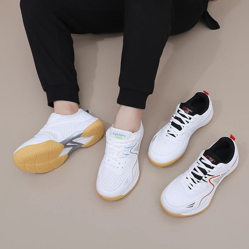 Breathable Mens Womens Badminton Shoes Lightweight Professional Training Sneakers Couple Anti Slip Volleyball Tennis Sport Shoes