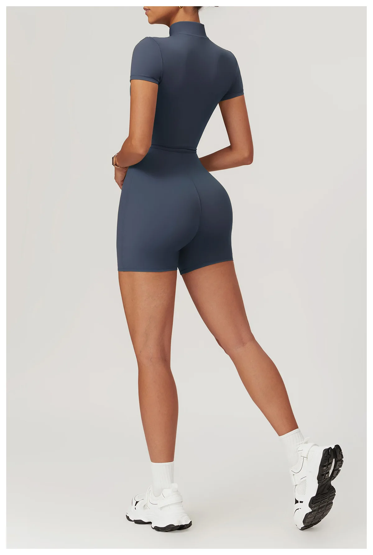 Yoga Jumpsuit Summer Short Sleeve Zipper Sports Wear Gym Fitness Sports Bodysuits Women Dance Running Workout Clothes Yoga Suit