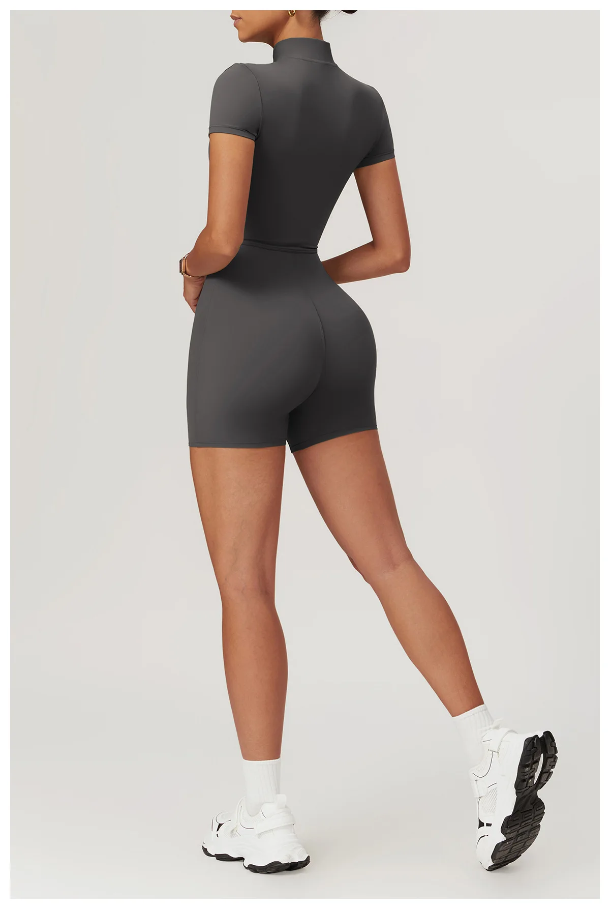 Yoga Jumpsuit Summer Short Sleeve Zipper Sports Wear Gym Fitness Sports Bodysuits Women Dance Running Workout Clothes Yoga Suit