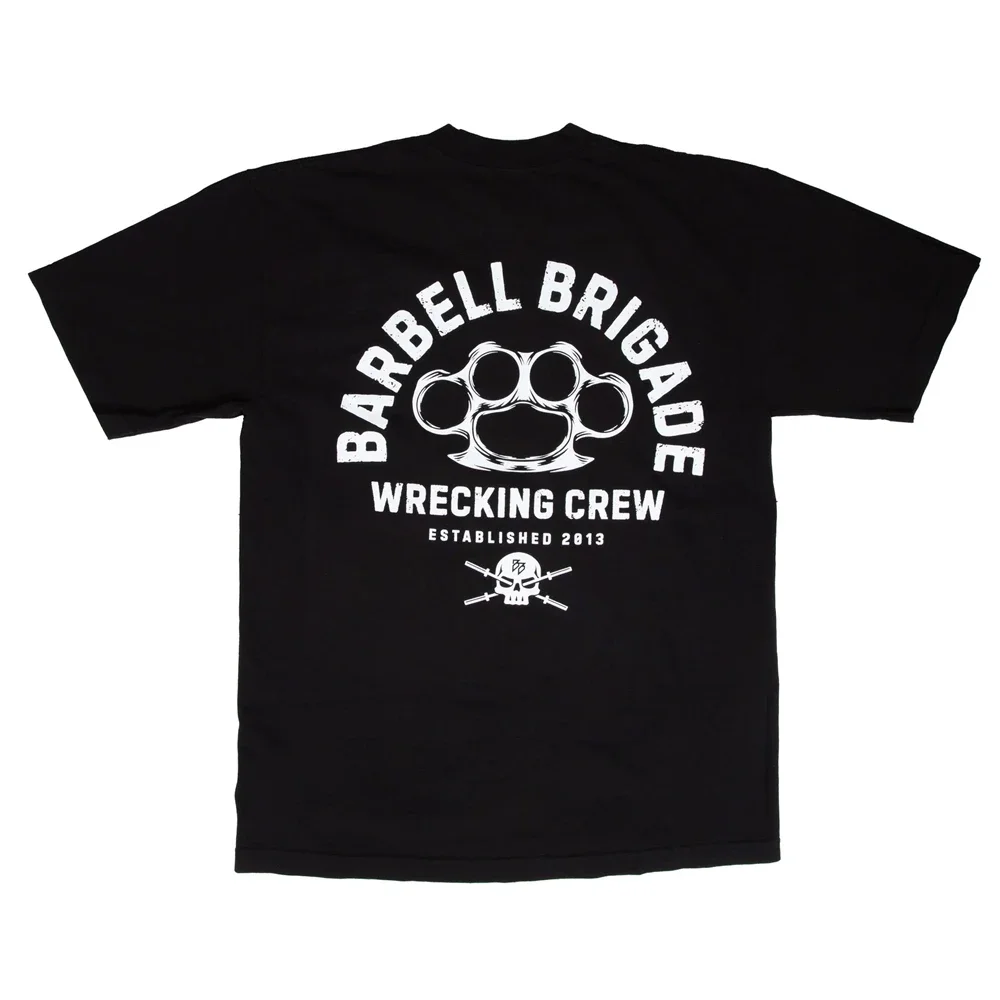 Barbell Brigade 2025 Men's Summer Gym T-Shirt Cotton Short Sleeve Bodybuilding Fitness Training Muscle Tees Fashion Sportswear