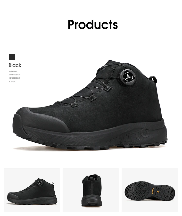 HUMTTO Leather Hiking Shoes 2024 Winter Camping Men's Sports Shoes Breathable Trekking Boots Man Outdoor Safety Sneakers for Men