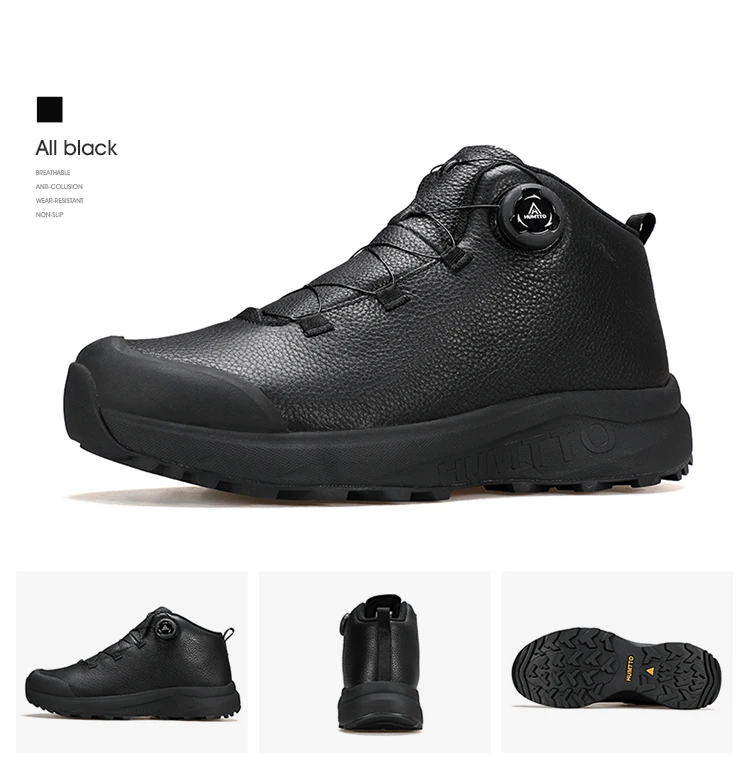 HUMTTO Leather Hiking Shoes 2024 Winter Camping Men's Sports Shoes Breathable Trekking Boots Man Outdoor Safety Sneakers for Men
