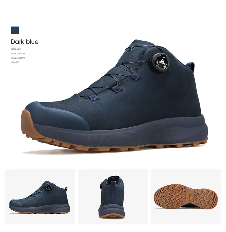 HUMTTO Leather Hiking Shoes 2024 Winter Camping Men's Sports Shoes Breathable Trekking Boots Man Outdoor Safety Sneakers for Men