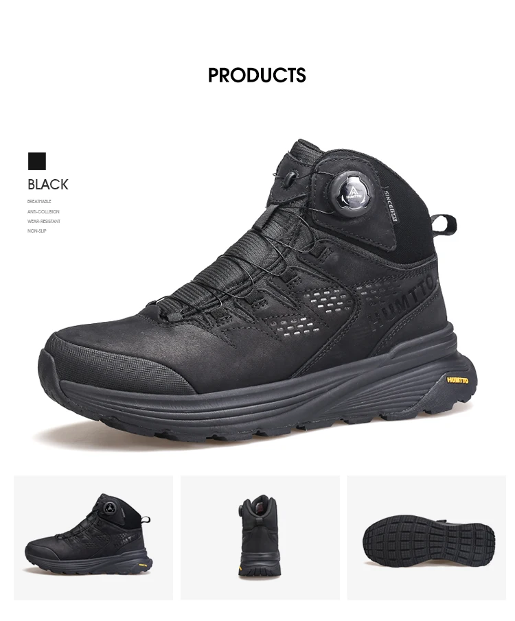 HUMTTO Leather Hiking Shoes 2024 Winter Camping Men's Sports Shoes Breathable Trekking Boots Man Outdoor Safety Sneakers for Men
