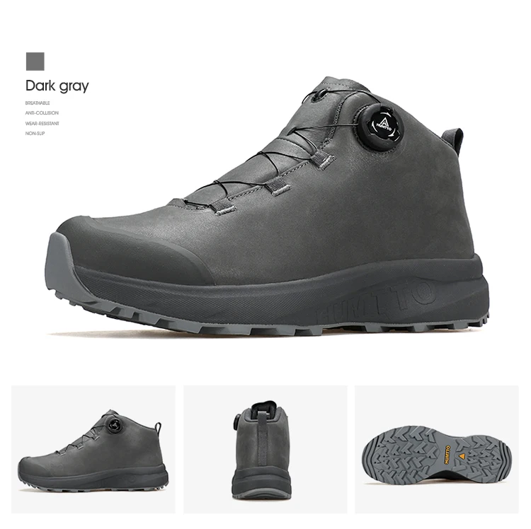 HUMTTO Leather Hiking Shoes 2024 Winter Camping Men's Sports Shoes Breathable Trekking Boots Man Outdoor Safety Sneakers for Men
