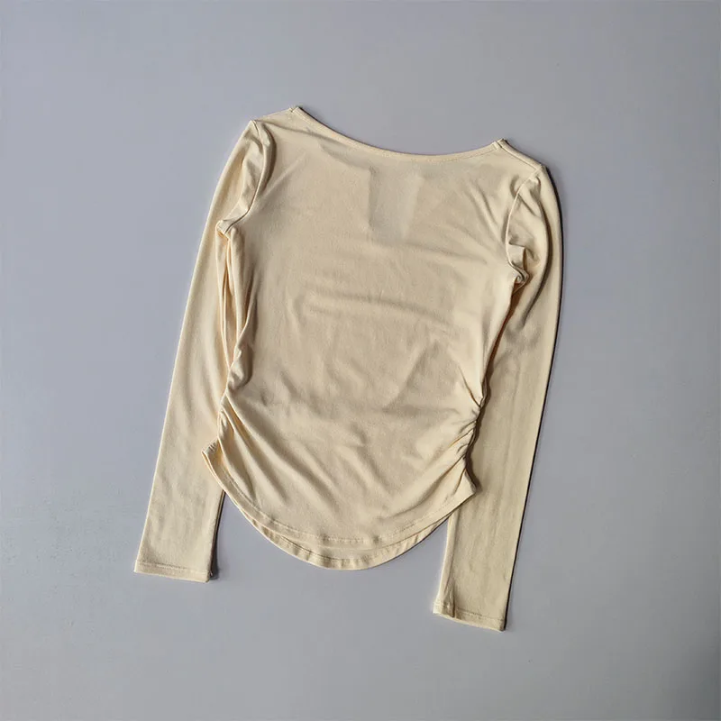 Sports Top Women's Autumn Slim Fit Small V-neck Quick Drying Yoga Clothes Running Fitness Pilates Long Sleeves Outwear T Shirts