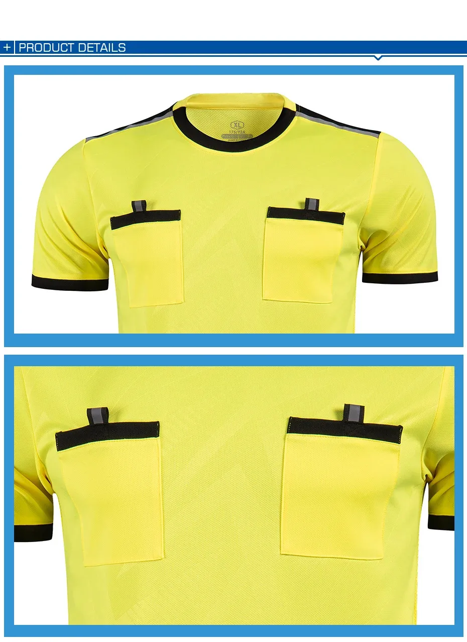 Football Kits 2025 Men Referee Uniforms Soccer Football Jerseys Shirts Pockets Judge Short Sleeve Team Shirt Sportswear Clothes