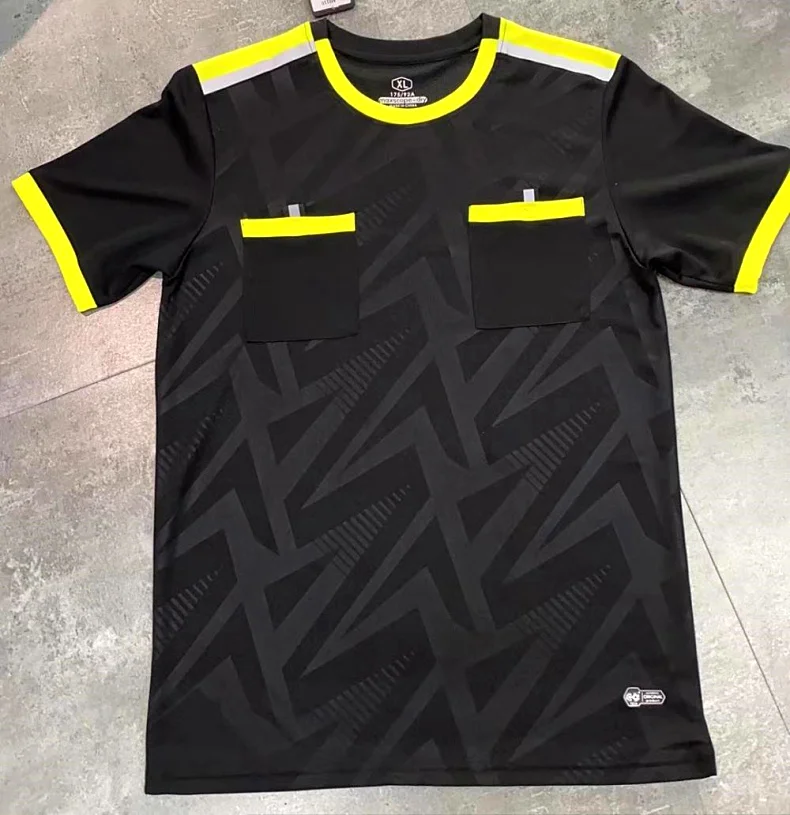 Football Kits 2025 Men Referee Uniforms Soccer Football Jerseys Shirts Pockets Judge Short Sleeve Team Shirt Sportswear Clothes