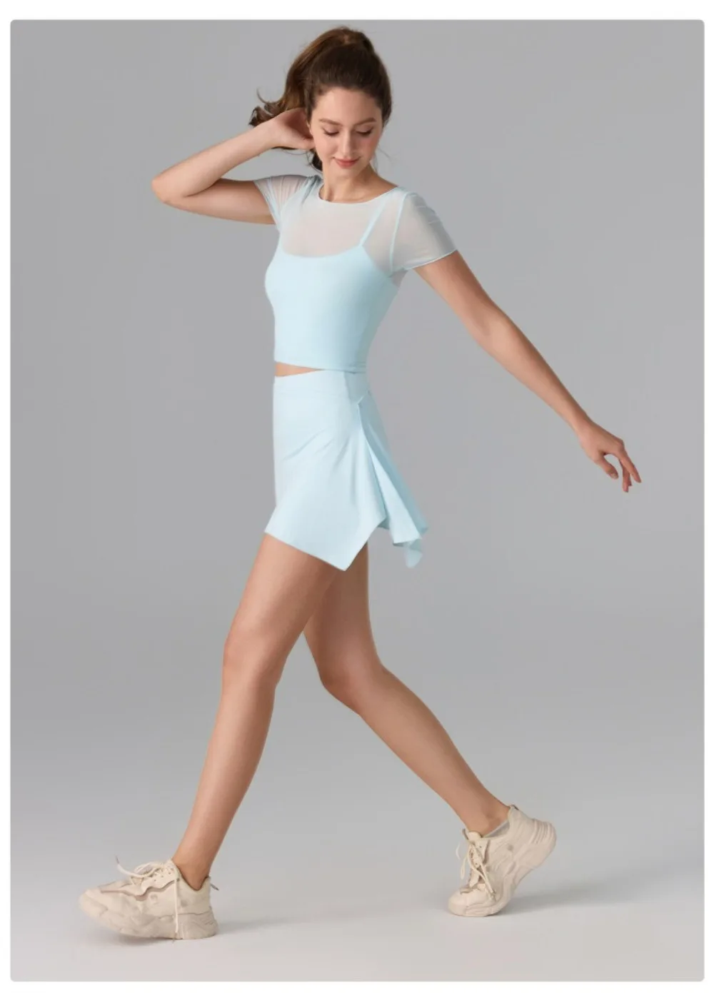 Women's 2-in-1 Anti-Sheer Sports Skort – Running Workout Tennis Badminton Pilates Yoga Shorts Skirt for Spring Summer Activewear