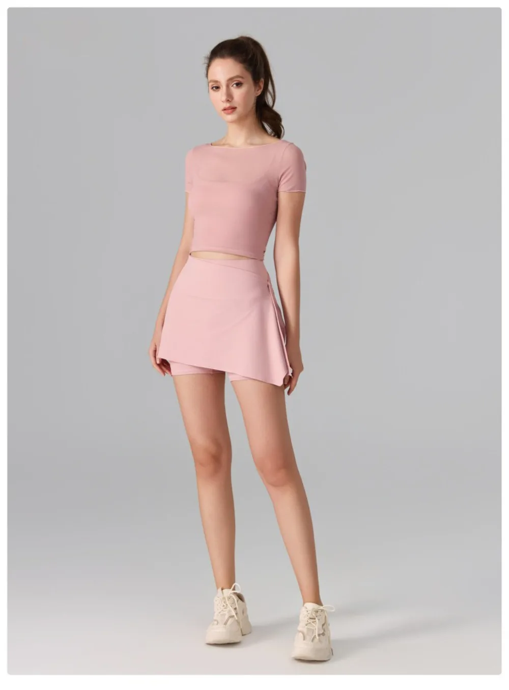 Women's 2-in-1 Anti-Sheer Sports Skort – Running Workout Tennis Badminton Pilates Yoga Shorts Skirt for Spring Summer Activewear