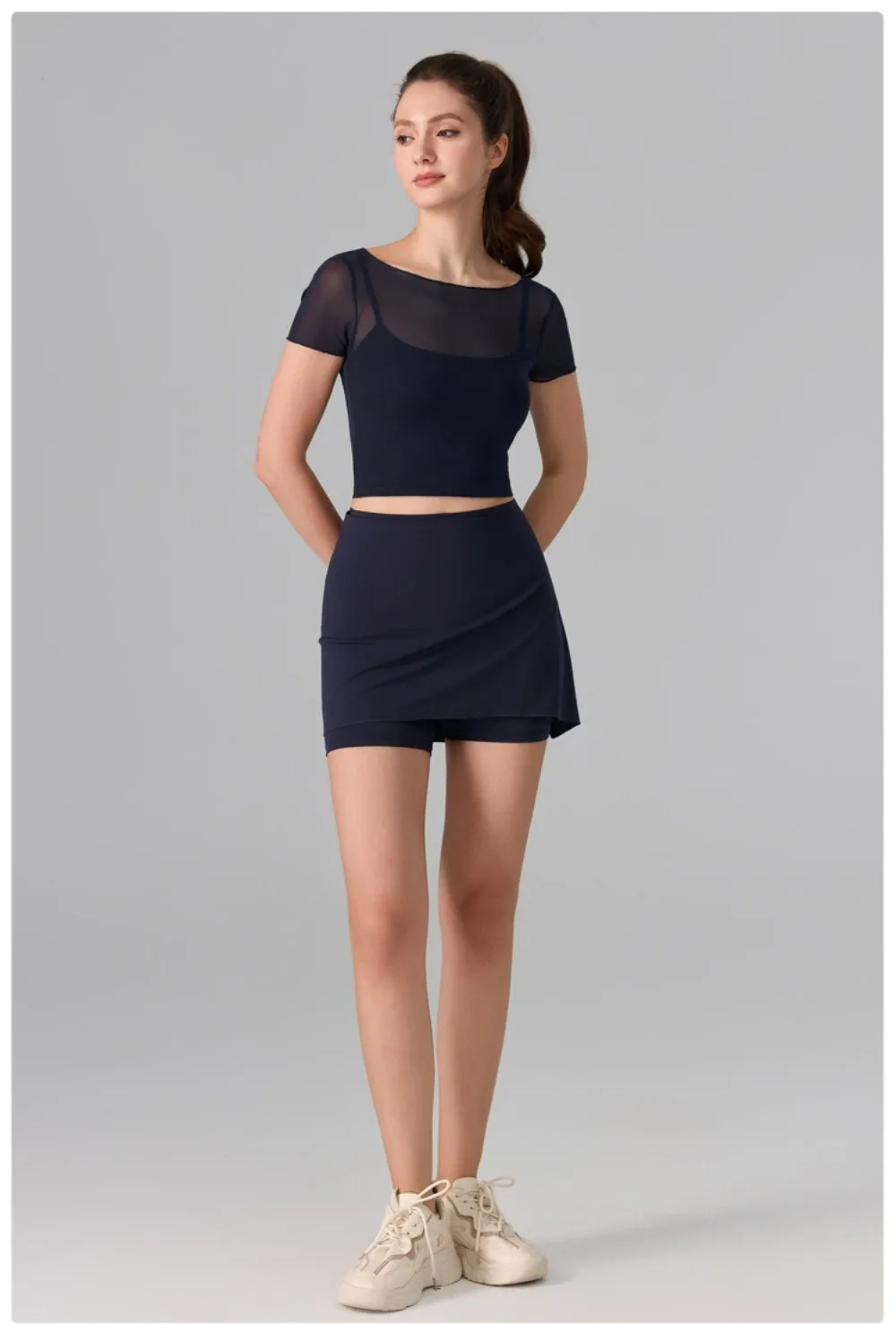 Women's 2-in-1 Anti-Sheer Sports Skort – Running Workout Tennis Badminton Pilates Yoga Shorts Skirt for Spring Summer Activewear