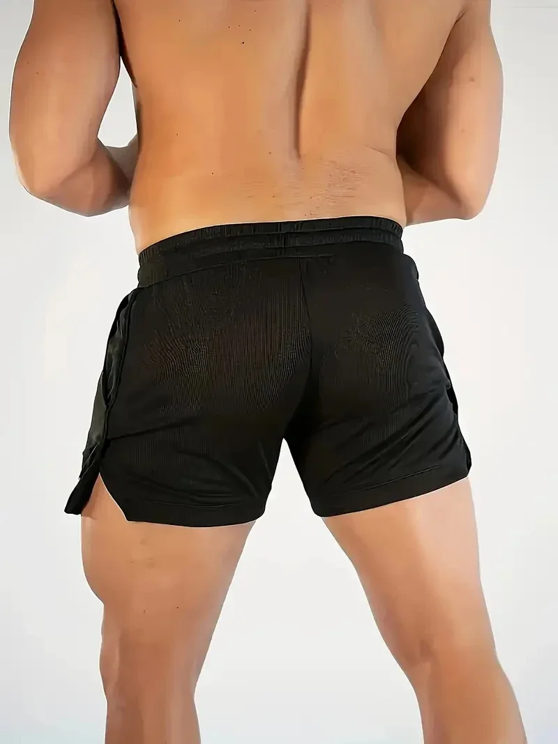 New Men's quick drying breathable printed sports shorts, fitness running shorts, outdoor training shorts, fitness shorts