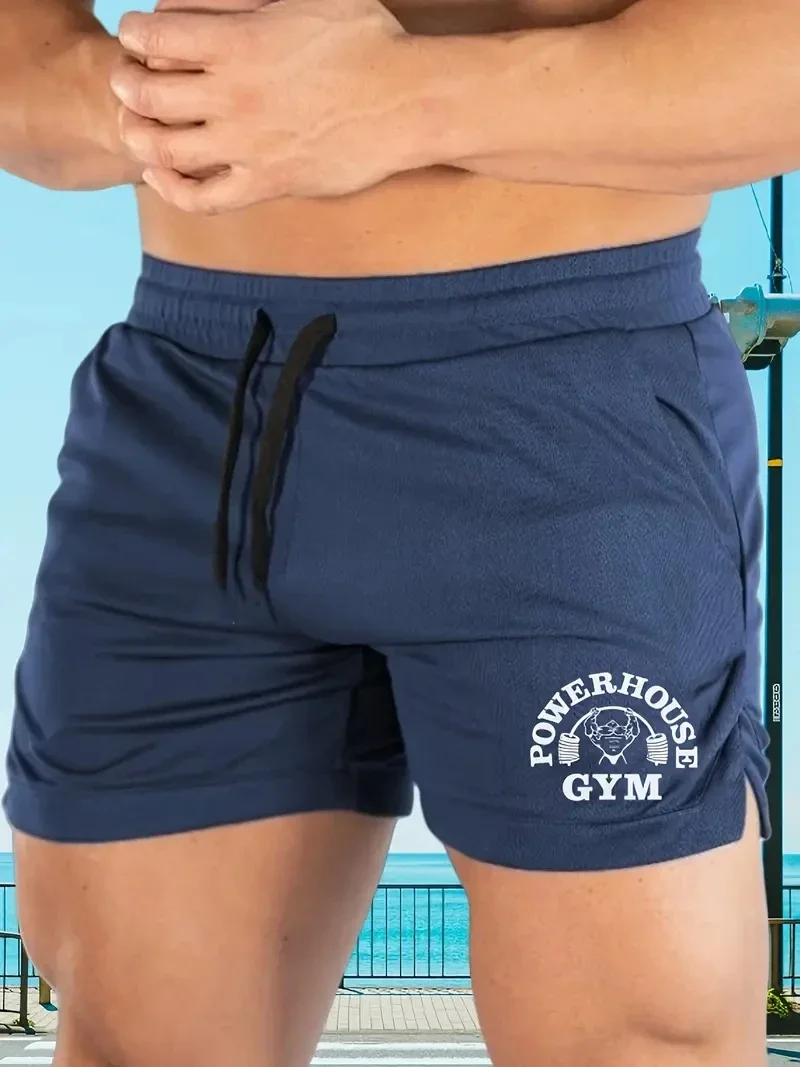 New Men's quick drying breathable printed sports shorts, fitness running shorts, outdoor training shorts, fitness shorts
