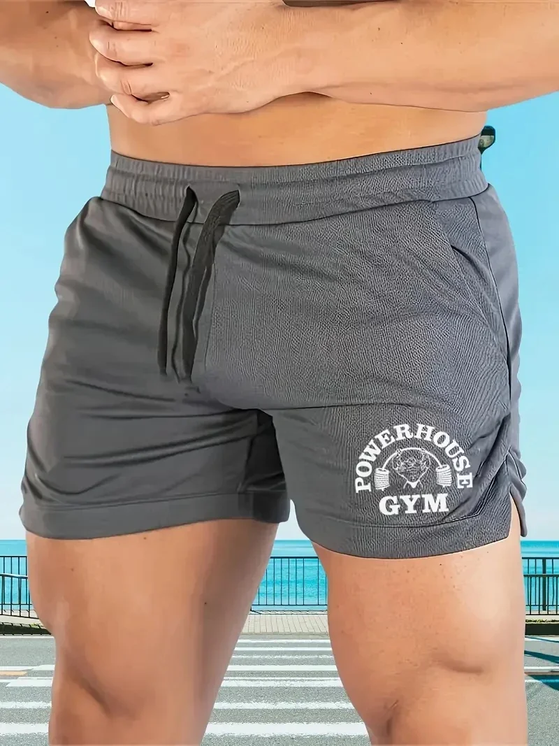 New Men's quick drying breathable printed sports shorts, fitness running shorts, outdoor training shorts, fitness shorts
