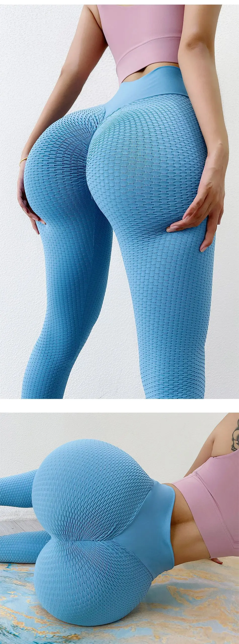 Push Up Yoga Leggings Butt Scrunch Seamless Sportswear Fitness Women Yoga Pants Bright Color High Waist Workout Tight Sweatpants