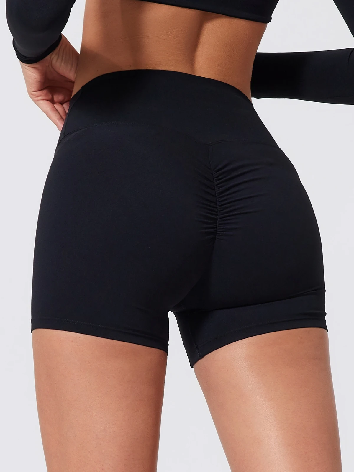 Hearuisavy Summer Elastic Scrunch Yoga Shorts Push Up Gym Leggings Cycling Workout Short Women Quick-Dry High Waist Sports Pants
