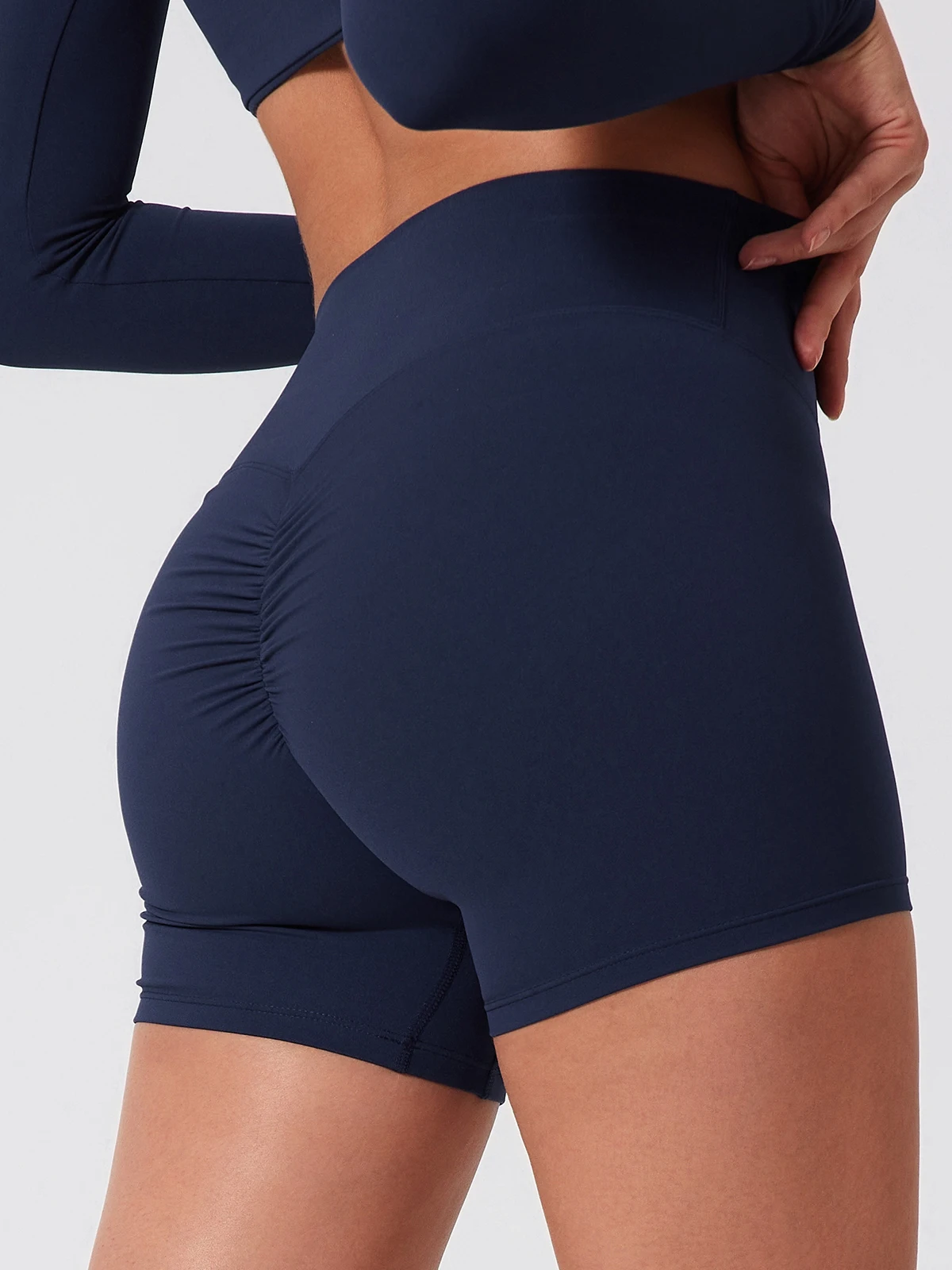 Hearuisavy Summer Elastic Scrunch Yoga Shorts Push Up Gym Leggings Cycling Workout Short Women Quick-Dry High Waist Sports Pants