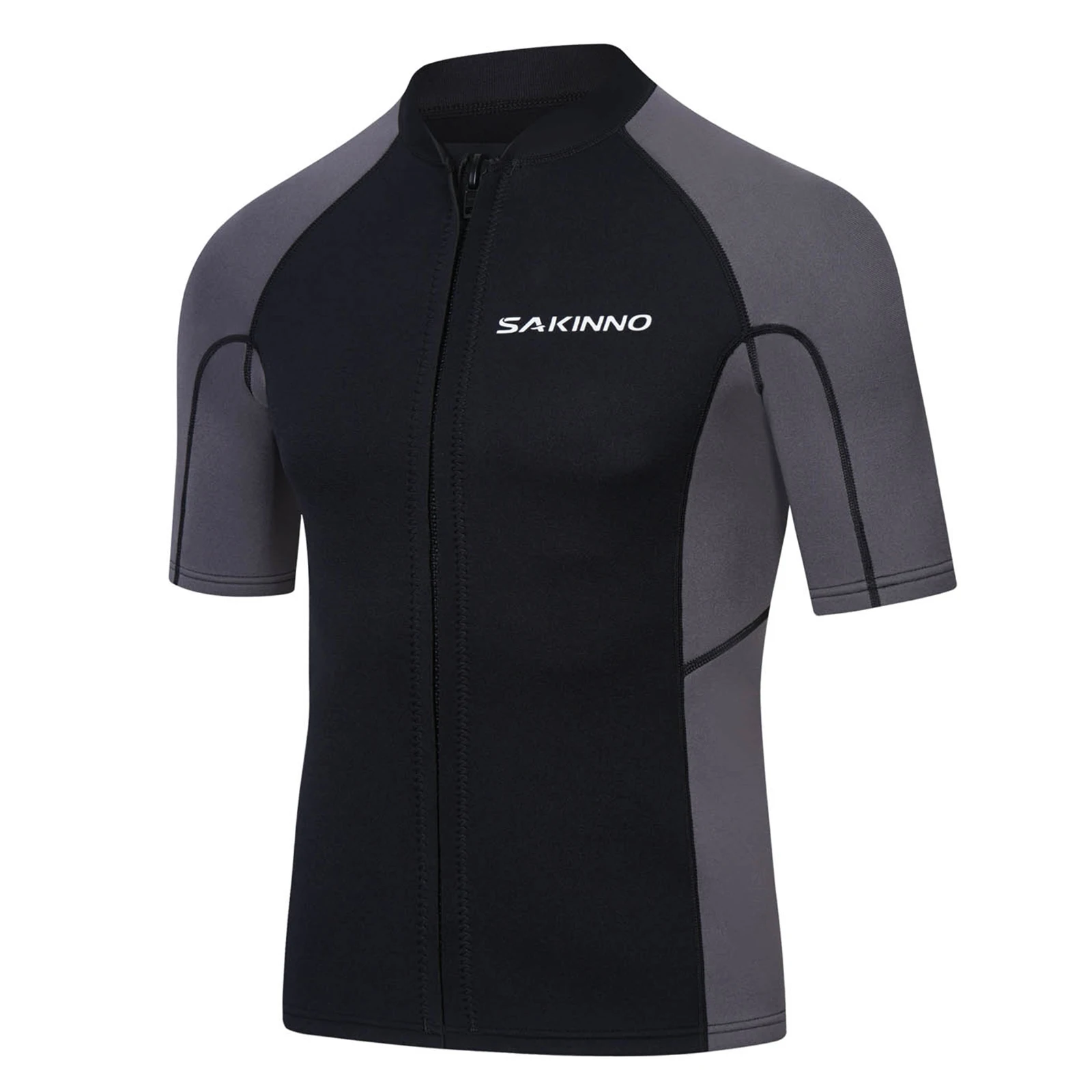 Men Wetsuit Top 2mm Neoprene Wetsuits Jacket Short Sleeves Zip Up Diving Suit for Swimming Snorkeling Scuba Diving Surfing Shirt