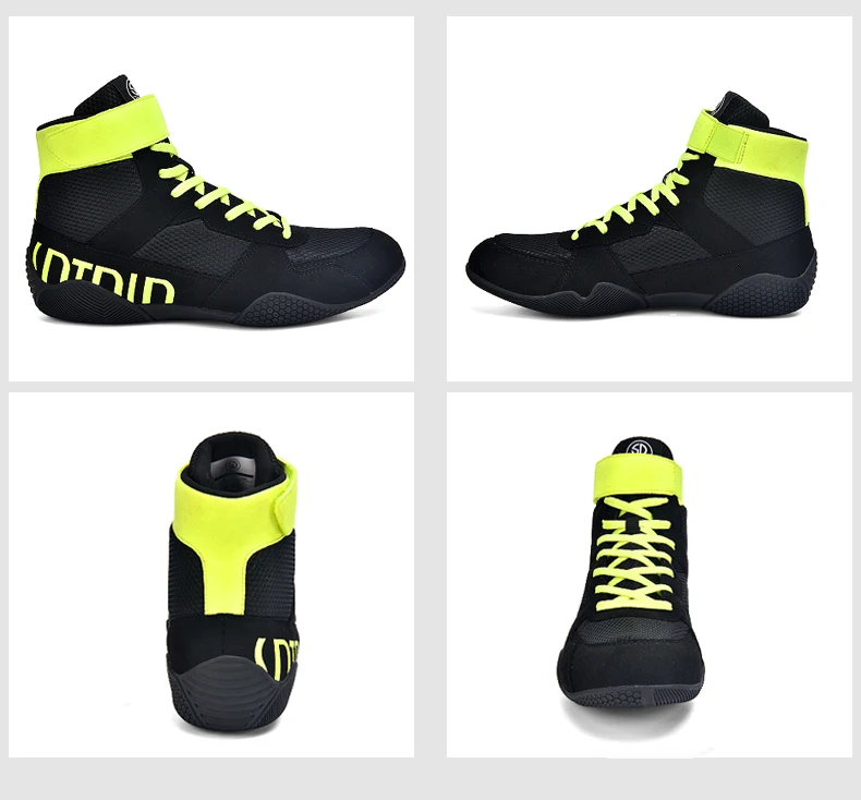 New Men's Large Wrestling Shoes Mesh Breathable Boxing Shoes Anti Slip Wear Resistant Sneaker Fashionable Casual High Sport Shoe