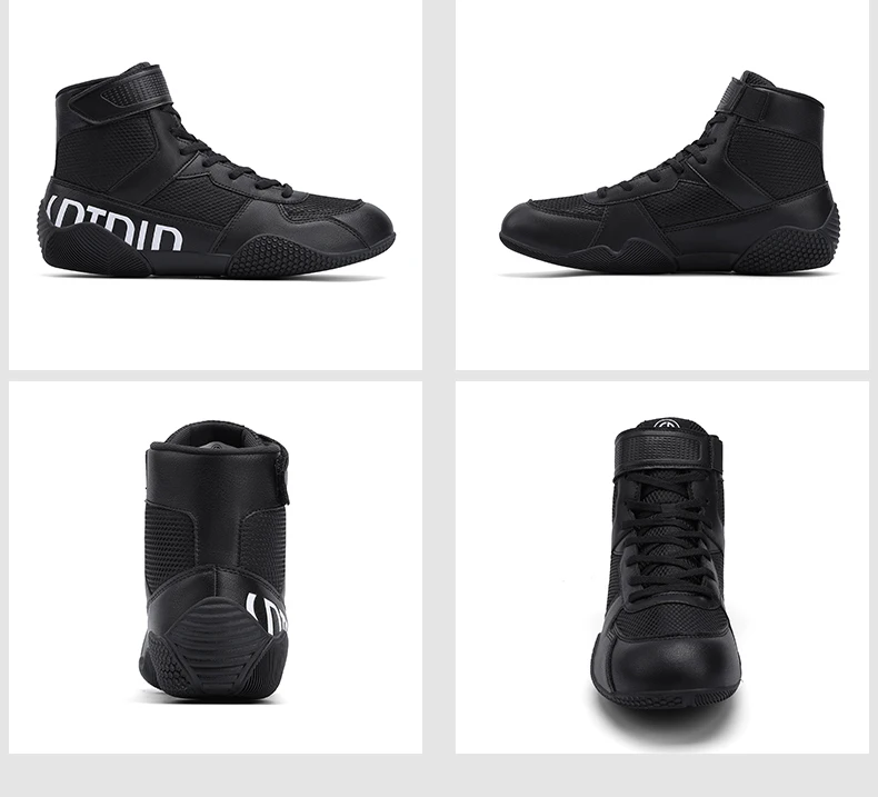 New Men's Large Wrestling Shoes Mesh Breathable Boxing Shoes Anti Slip Wear Resistant Sneaker Fashionable Casual High Sport Shoe