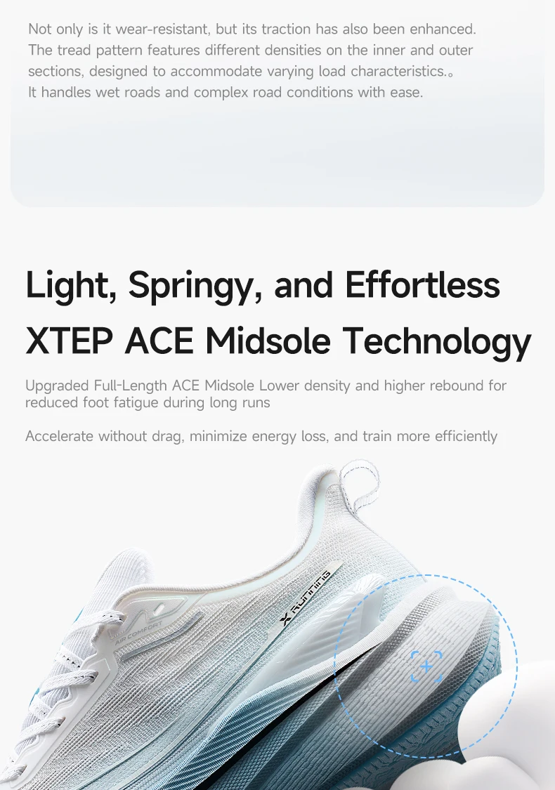 Xtep Men's Running Shoes 2000km 3.0 2025 Spring Lightweight Cushioned Wear-Resistant Training Jogging Sneakers 875119110032