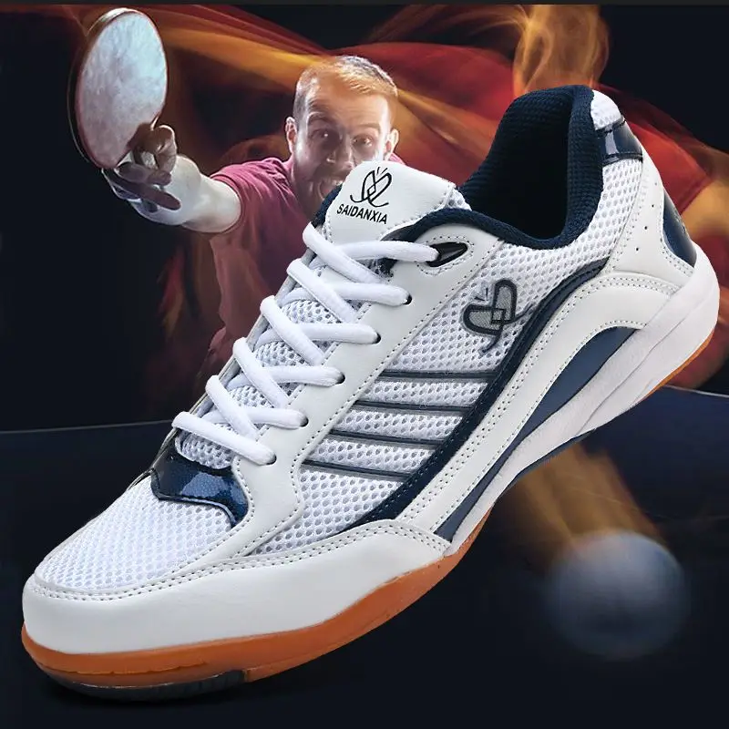 Professioanal Men Tennis Sneakers Breathable Table Tennis Shoes for Women Light Tennis Training Shoes Non Slip Outdoor Sneakers
