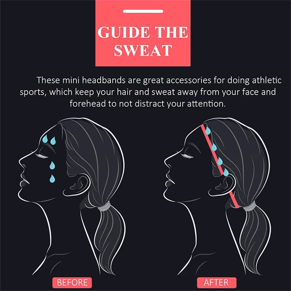1/3/5/7pcs Thin Sport Headbands for Women and Men Non-slip Yoga Hair Band Elastic Sweatbands for Football,Basketball,Soccer