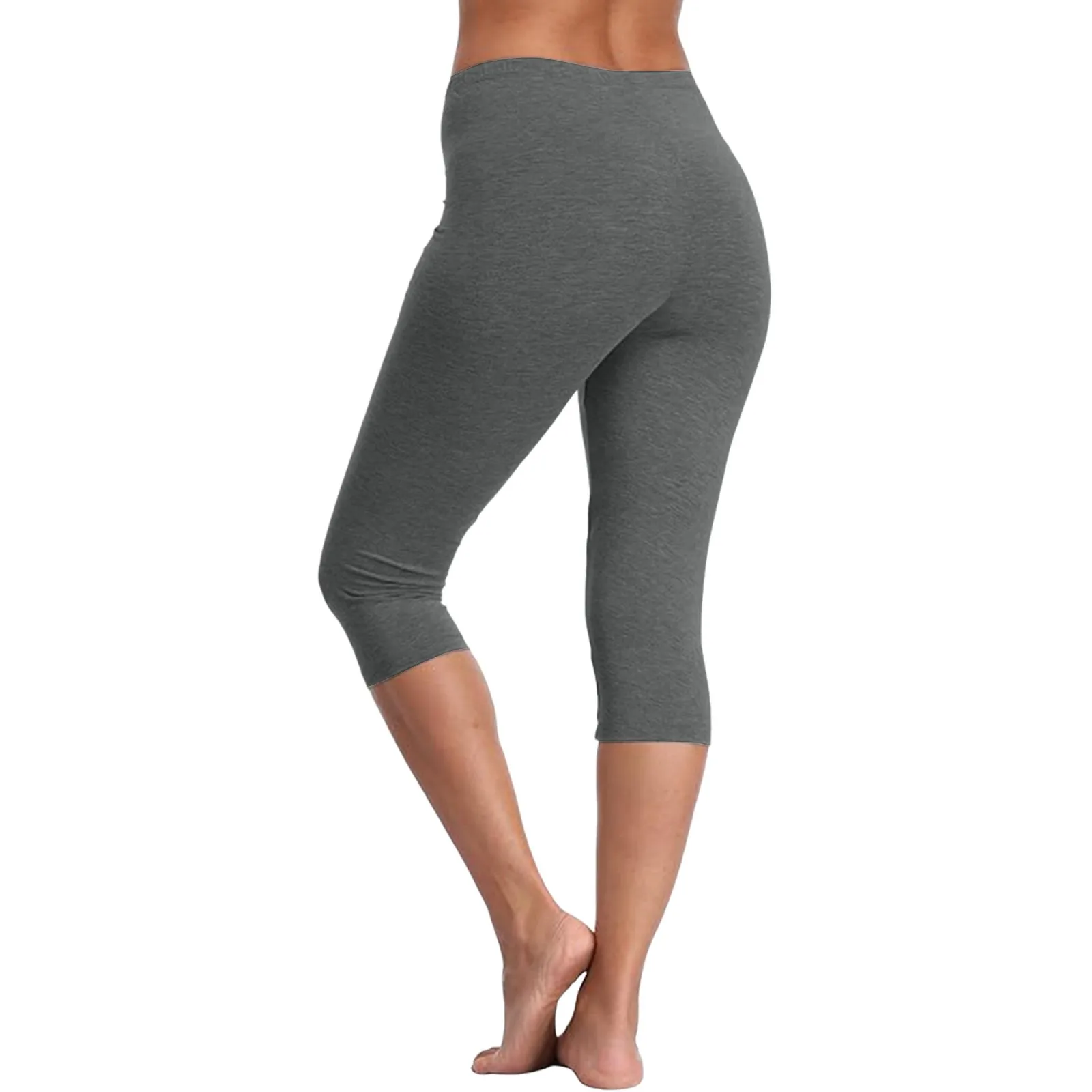 Women'S Sports Shorts Elastic Yoga Pants Summer Solid Color Sports Shorts Lightweight High Waisted Tight Solid Color Jogging