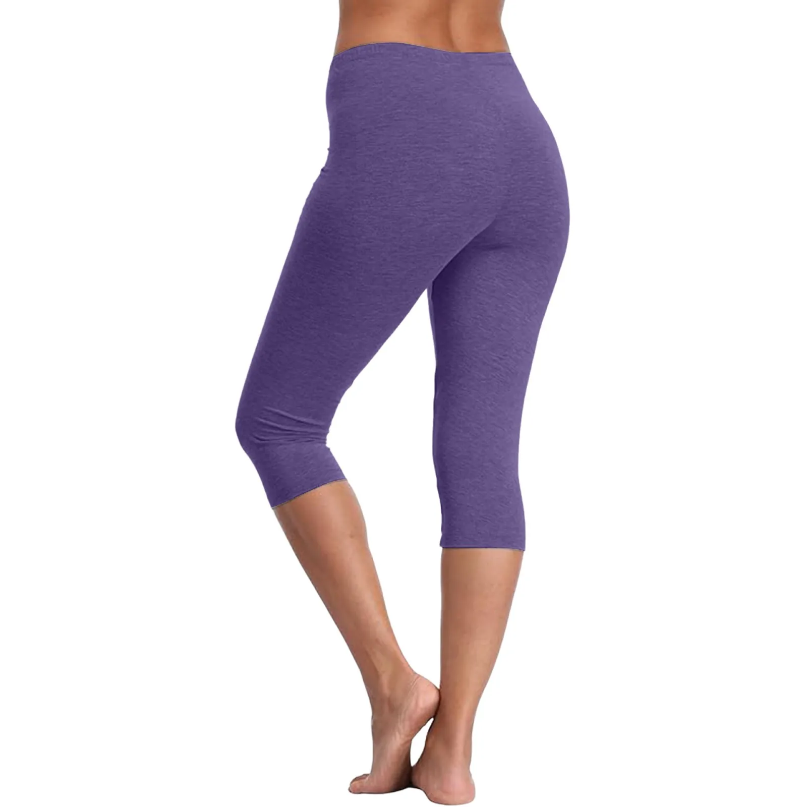 Women'S Sports Shorts Elastic Yoga Pants Summer Solid Color Sports Shorts Lightweight High Waisted Tight Solid Color Jogging