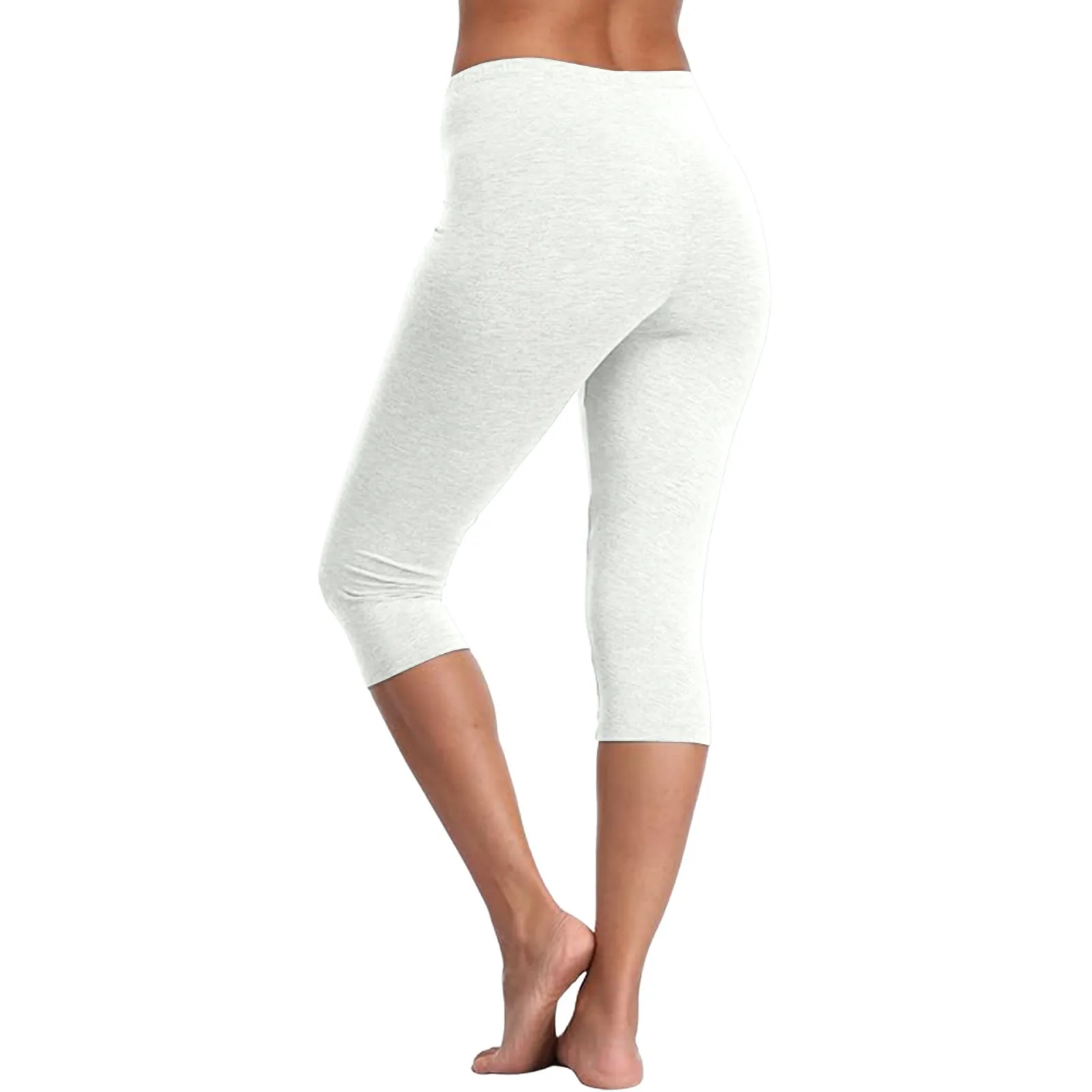 Women'S Sports Shorts Elastic Yoga Pants Summer Solid Color Sports Shorts Lightweight High Waisted Tight Solid Color Jogging