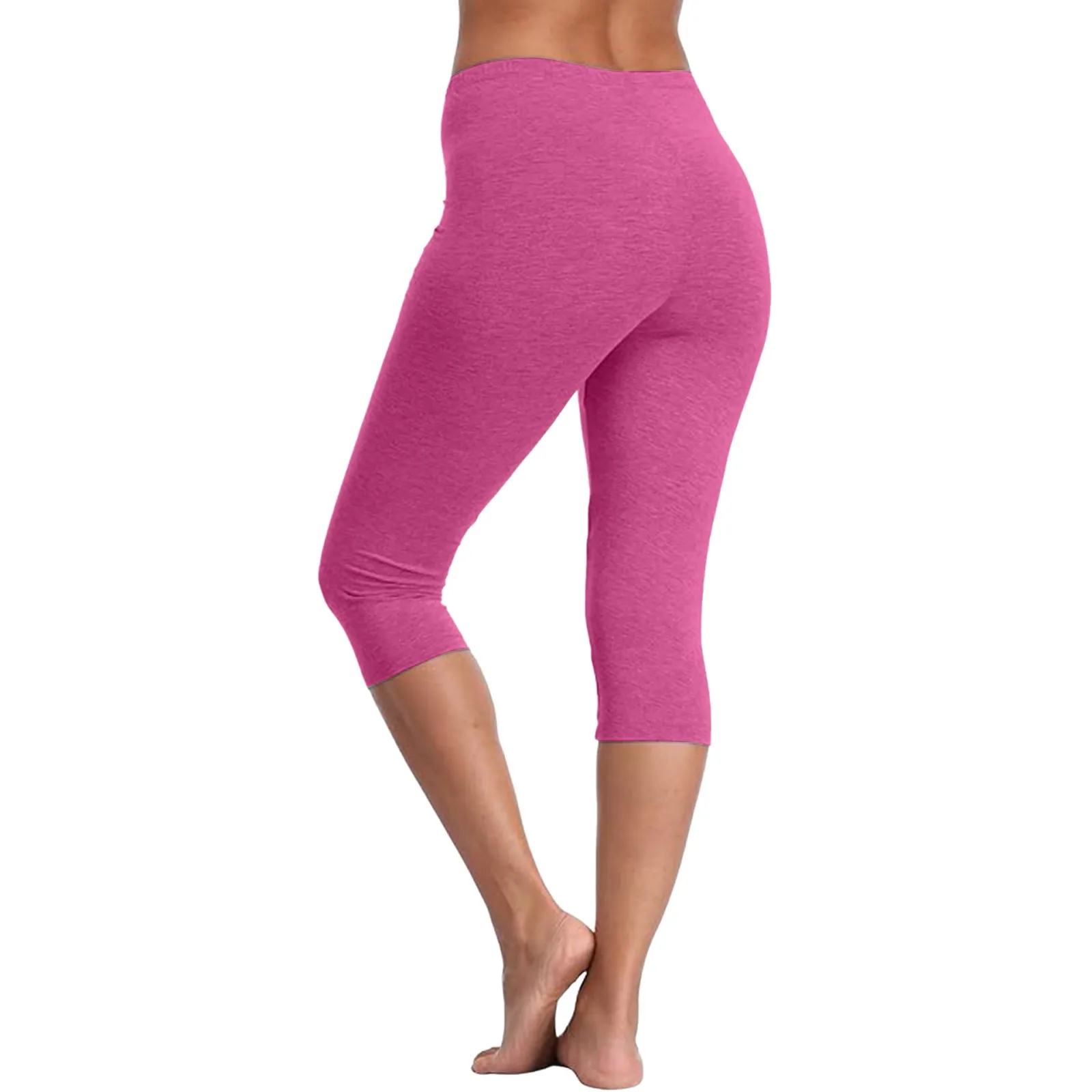 Women'S Sports Shorts Elastic Yoga Pants Summer Solid Color Sports Shorts Lightweight High Waisted Tight Solid Color Jogging
